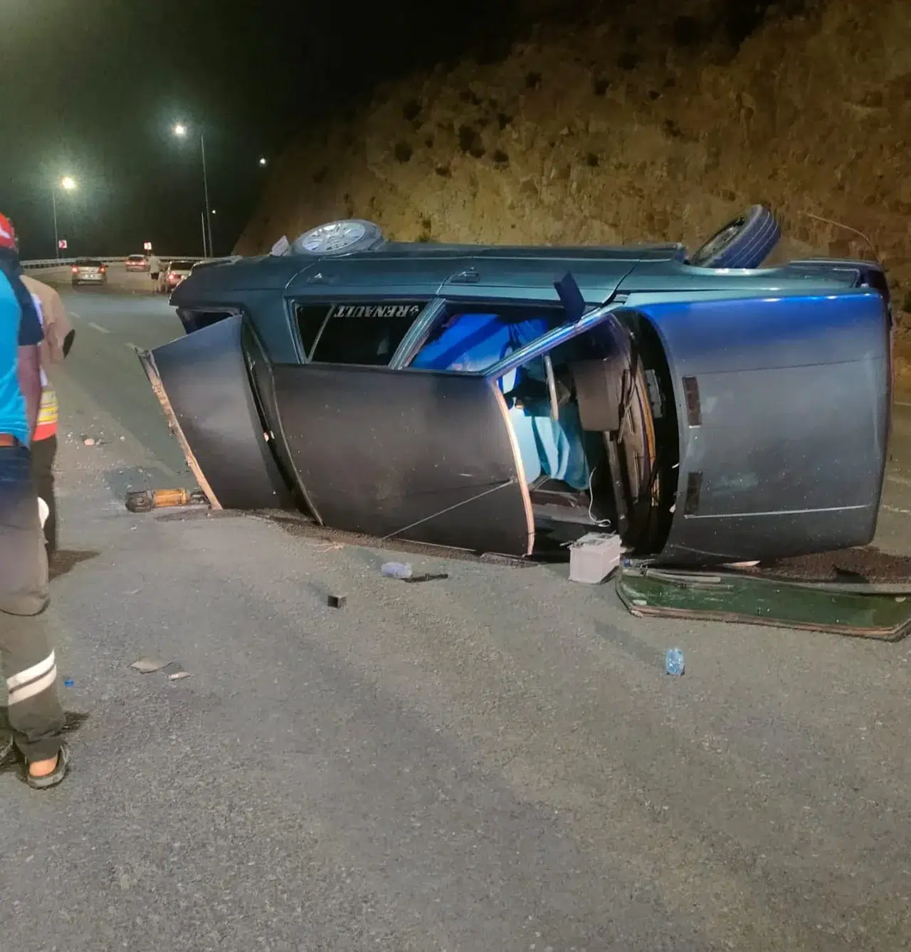 Kahramanmaraş Kuzey Çevre Yolu'nda Otomobil Devrildi