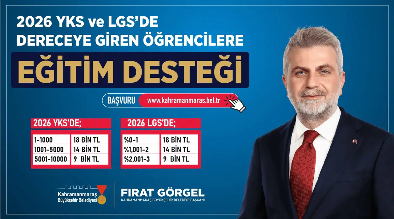 Kahramanmaraş'ta sınavda derece yapanlara 18 bin TL destek!