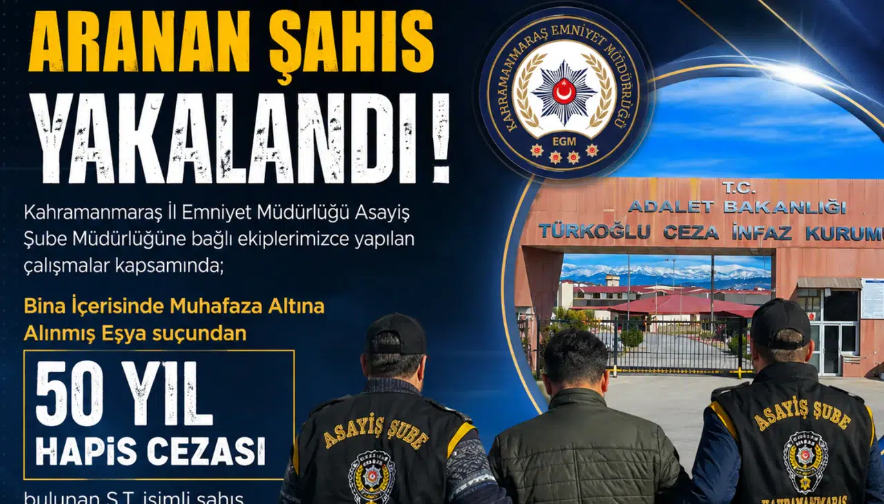 Kahramanmaraş’ta 50 Yıl Hapis Cezalı Firari Yakalandı
