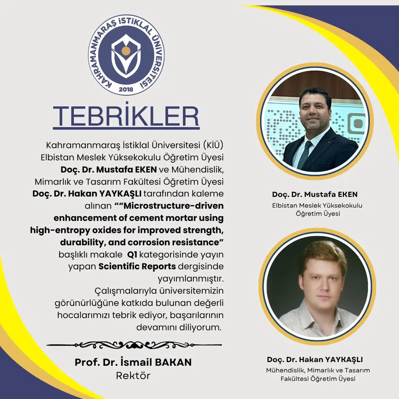 KİÜ’lü Akademisyenlerden Q1 Dergide Başarı