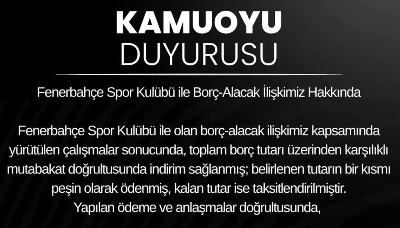 Kahramanmaraş İstiklalspor’dan Fenerbahçe Açıklaması