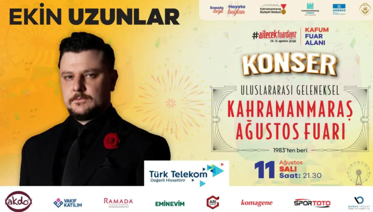 Kahramanmaraş’ta Bu Akşam Ekin Uzunlar Sahnesi