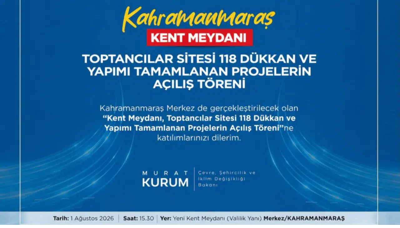 Kahramanmaraş'ta 5 Dev Yatırım Bugün Hizmete Açılıyor