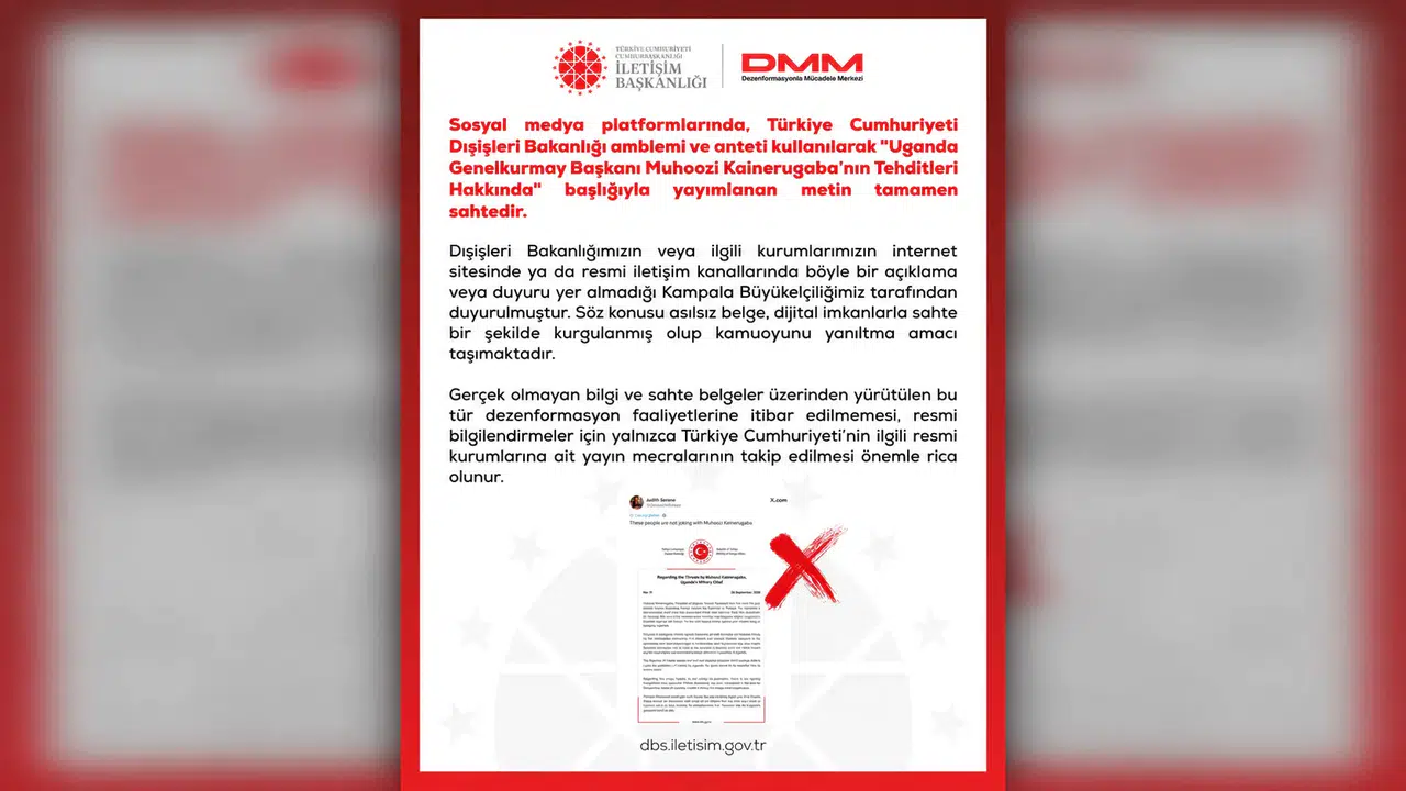 DMM’den Uganda Genelkurmay Başkanı Belgesi İçin Uyarı