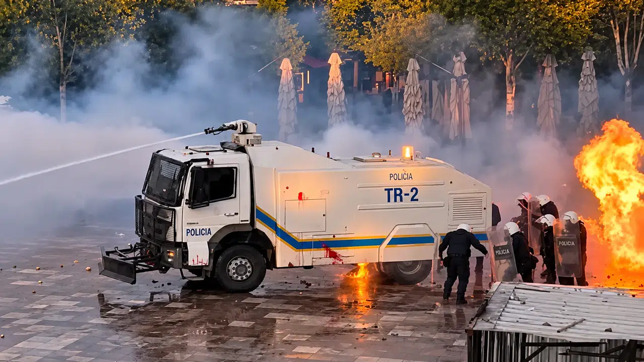 Tiran’da polis müdahalesinde Türk yapımı TOMA’lar
