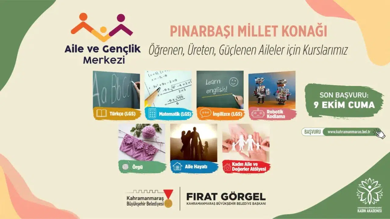 Kahramanmaraş'ta kadınlar ve gençler için ücretsiz eğitimler başlıyor!