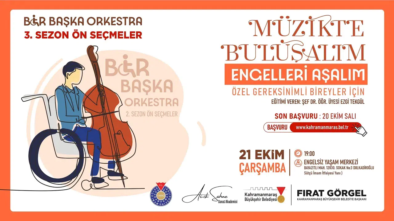 Kahramanmaraş'ta Özel Bireyler için "Bir Başka Orkestra" Projesi Başladı