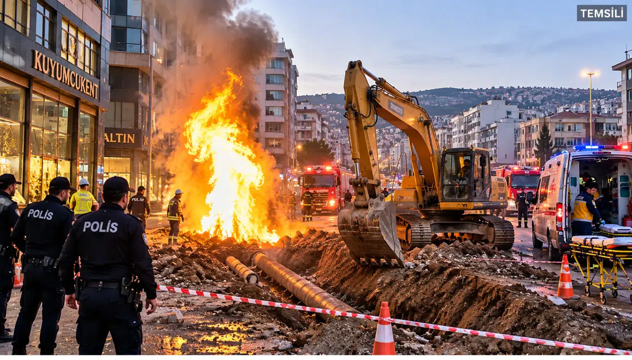 Kuyumcukent’te Doğal Gaz Hattında Patlama Paniği