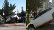 Kahramanmaraş’ta Kaza: Otomobil Binanın Bahçesine Uçtu