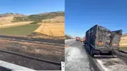 Kahramanmaraş'ta Seyir Halindeki Tır Alev Aldı, Yangın Araziye Sıçradı