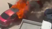 Kahramanmaraş'ta Otomobil Alevlere Teslim Oldu