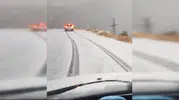 Malatya Pütürge’de Dolu Yağışı Grup Yolunu Beyaza Bürüdü