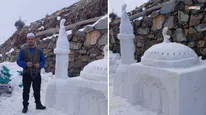 Ekinözü'ndeki cami özlemi kardan bir eserle hayat buldu