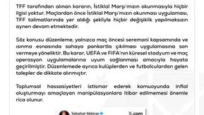 TFF'den İstiklal Marşı İddialarına Yanıt
