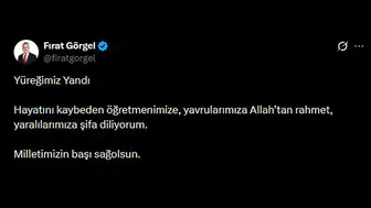 Başkan Görgel: "Yüreğimiz Yangın Yeri, Milletimize Başsağlığı Diliyoruz"