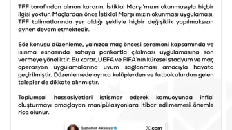 TFF'den İstiklal Marşı İddialarına Yanıt