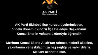 Ekinözü Eski Belediye Başkanı Kemal Eker Vefat Etti