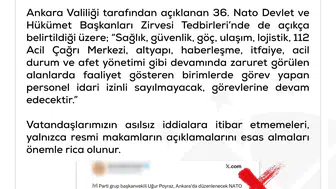 Ankara’daki NATO Zirvesi İçin Sağlık Personeline İzin İddiası Yalanlandı