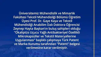 KSÜ’lü Akademisyen ve Öğrenciden Patent Başarısı