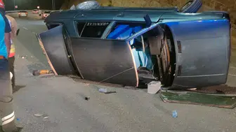 Kahramanmaraş Kuzey Çevre Yolu'nda Otomobil Devrildi