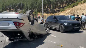 Kuzey Çevre Yolunda Kaza: Araç Takla Attı