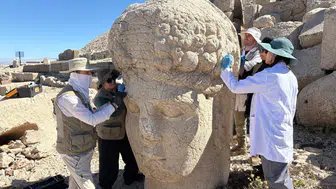 Nemrut Dağı'nda kapsamlı koruma... Heykeller nanoteknolojiyle güçlendiriliyor