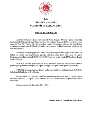 Yüksek Hacimli Para Trafiği Soruşturmasında Yeni Gelişme