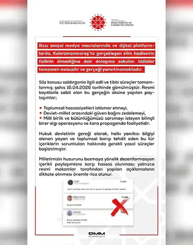 Kahramanmaraş İddialarına Resmi Açıklama Geldi