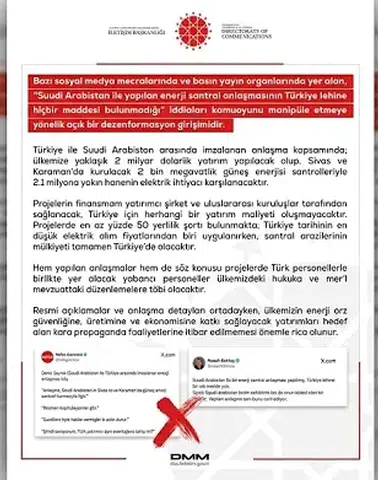 Enerji Anlaşması Hakkındaki İddialara Resmi Yalanlama