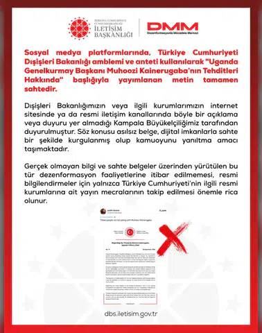 DMM’den Uganda Genelkurmay Başkanı Belgesi İçin Uyarı