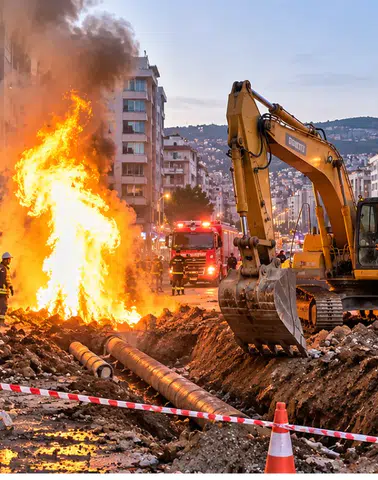 Kuyumcukent’te Doğal Gaz Hattında Patlama Paniği
