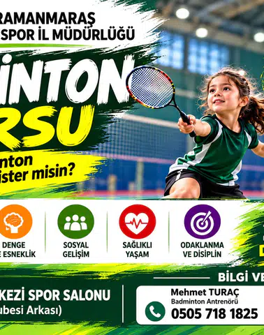 Kahramanmaraş’ta Çocuklara Ücretsiz Badminton Kursu Başladı