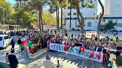 Türkoğlu'nda ortak basın açıklaması!  "Hem İşgal, Hem Soykırım: Vahşetin Yüzü İsrail"