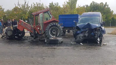 Elbistan’da feci kaza! Traktör ikiye bölündü