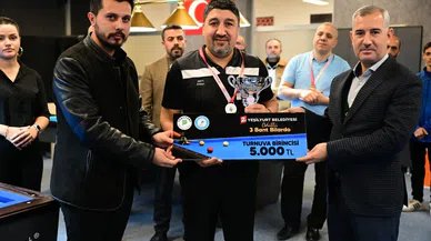 Bilardo Turnuvasında ödüller dağıtıldı  