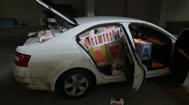 Gümrük kaçağı makaron ele geçirildi