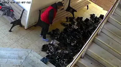 Terlikle gelip ayakkabı çalan hırsız yakalandı