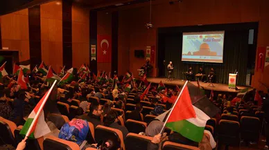 Kahramanmaraş’ta öğrenciler Filistin’e şiir ve ezgilerle destek oldular