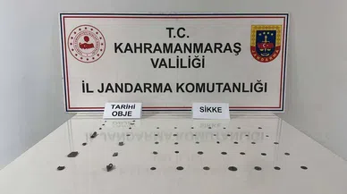 Kahramanmaraş’ta sikke ve tarihi objeler ele geçirildi