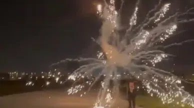Yılbaşını kutlarken havai fişek elinde böyle patladı