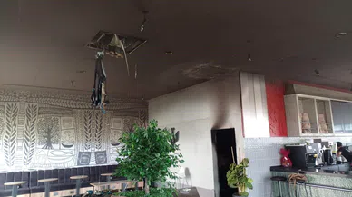 Kafede çıkan yangın söndürüldü
