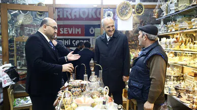 Şahin ve Okay, Kapalı Çarşı esnafını ziyaret etti