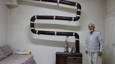 Kahramanmaraşlının eş sevgisi, soba borularını kıvrım kıvrım yaptı