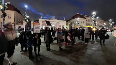 Polonya‘da eksi 4 derecede Filistin'e destek gösterisi