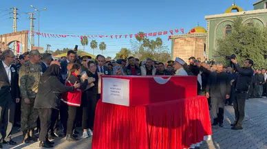 Hamile eşten şehide gözü yaşlı son bakış