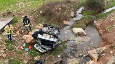 Otomobil şarampole yuvarlandı: 1 yaralı