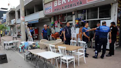 Zabıta ekipleri kaldırım işgallerini denetliyor
