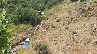Kontrolden çıkan motosiklet dereye uçtu
