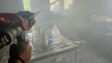 Belen'de çıkan ev yangını söndürüldü