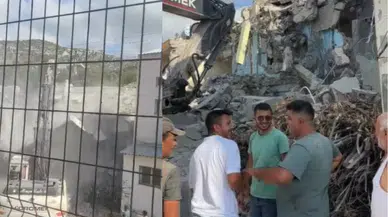 Yıkım esnasında operatörün ölümden döndüğü anlar kamerada
